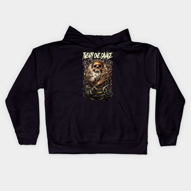 21 SAVAGE RAPPER MUSIC Kids Hoodie by jn.anime